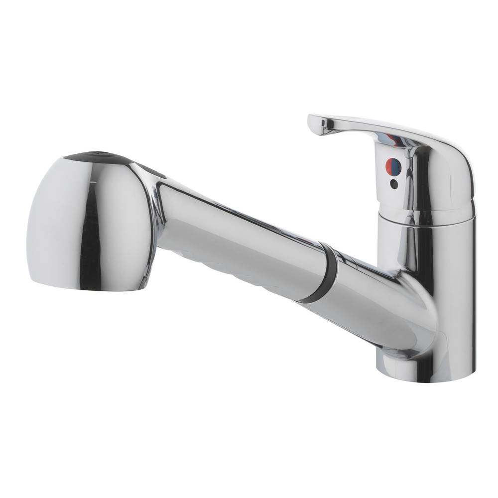 Project Source Chrome 1-handle Deck-mount Utility Faucet with Pulldown Sprayer | 3313-U625-PSCH