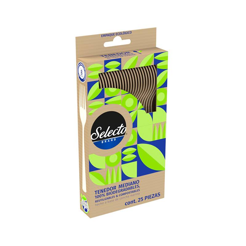 Selecto · Tenedor compostable, M (25 un)