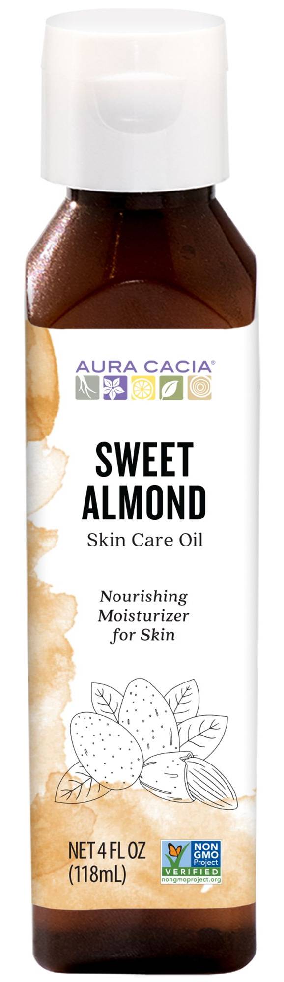 Sweet Almond Oil With Vitamin E - Nurturing Natural Skin Care Oil (4 Fluid Ounces)
