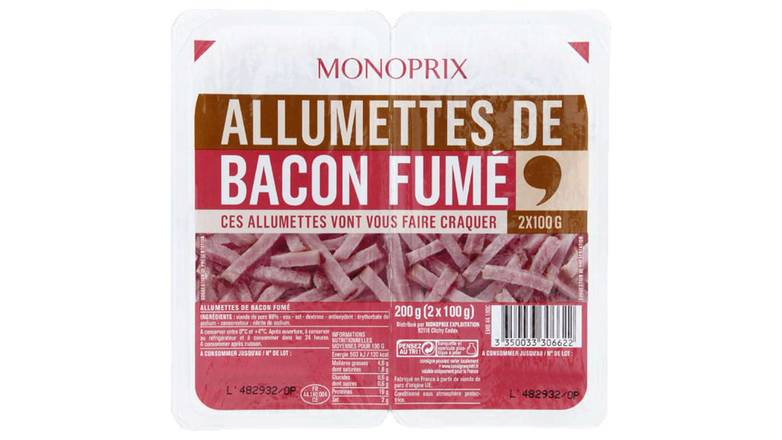 Monoprix - Allumettes de bacon fumé