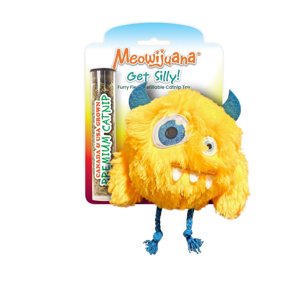 Meowijuana Yellow Monster Cat Toy (Color: Multi Color)