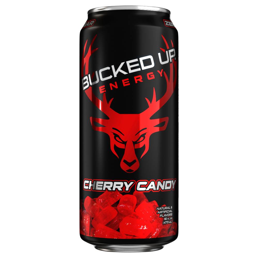 Bucked Up Zero Sugar Energy Drink, Cherry Candy (16 fl oz)