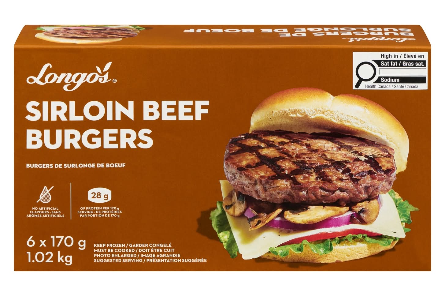 Longo's Longos Sirloin Beef Burger (1020 g, 6 ct)