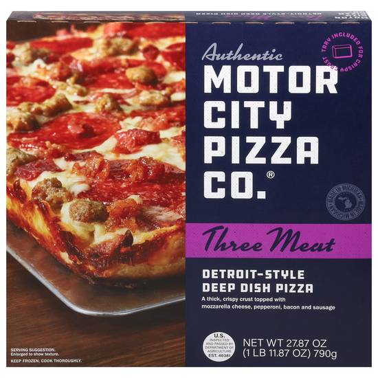 Motor City Pizza Detroit-Style Deep Dish Three Meat Pizza