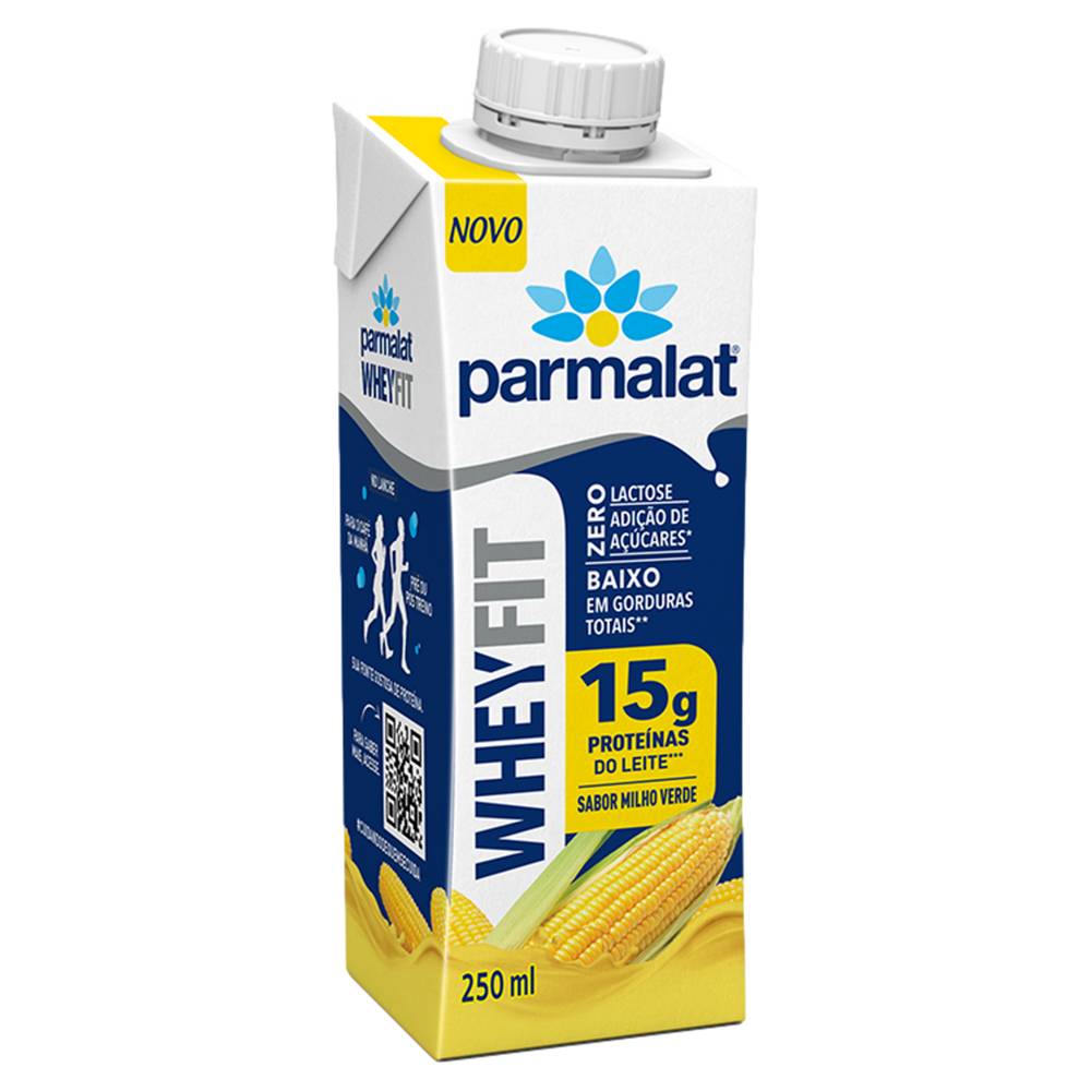 Parmalat bebida láctea uht sabor milho verde zero lactose wheyfit (250 ml)