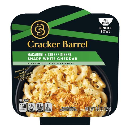 Cracker Barrel Single Bowl Mac & Cheese White Cheddar (3.8 oz)