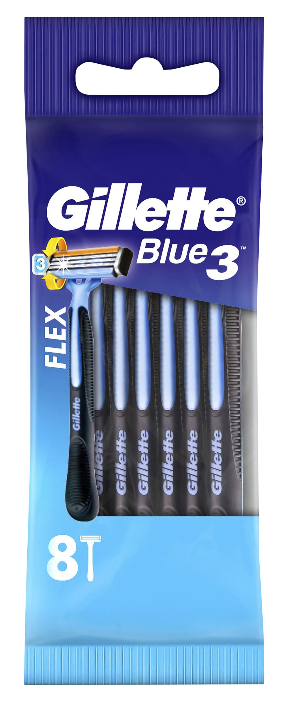 Gillette Blue 3 Disposable Shaving Razor (8 pack)