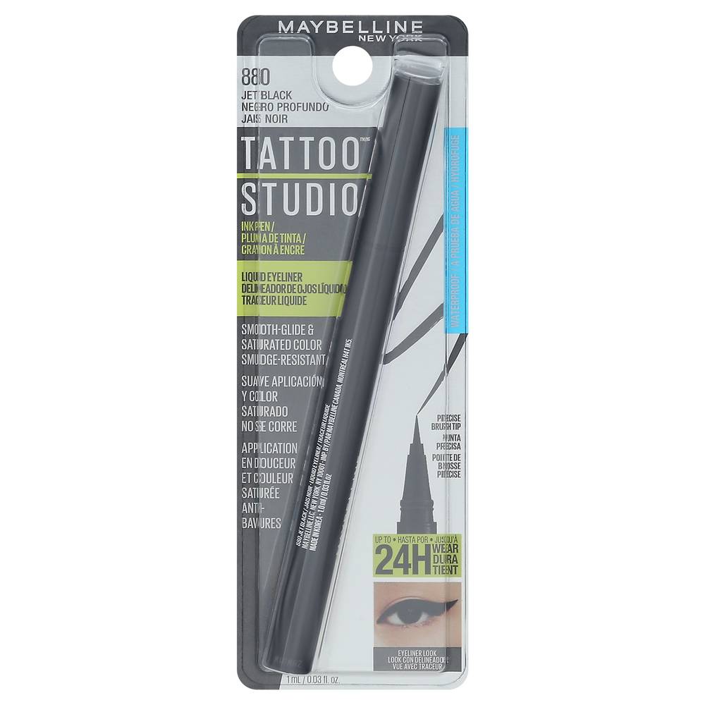 Maybelline Ink Pen Eyeliner, Up To 24 Hours Of Wear, Jet Black (0.03 fl oz)