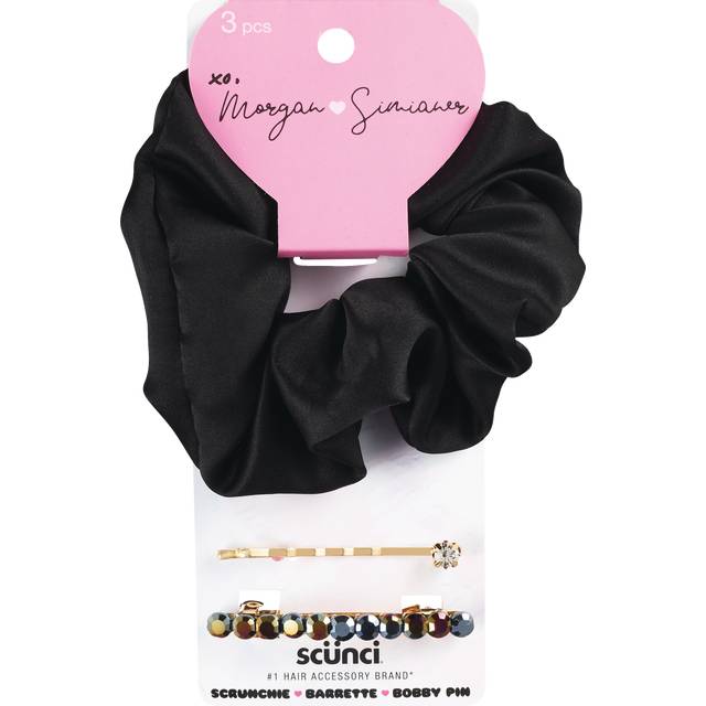 3-Pk Scrunch/Barrette Pins Blk