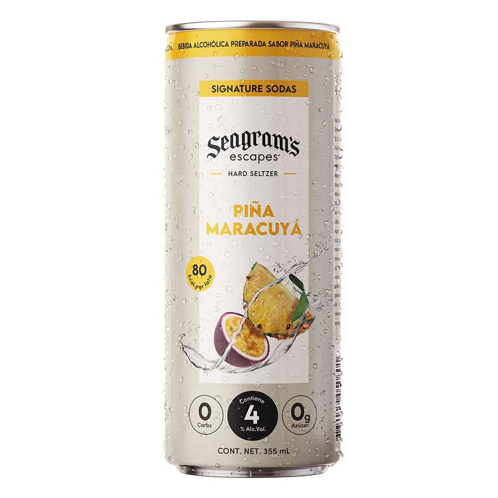 Seagram's Escapes · Bebida hard seltzer, piña-maracuyá (355 ml)