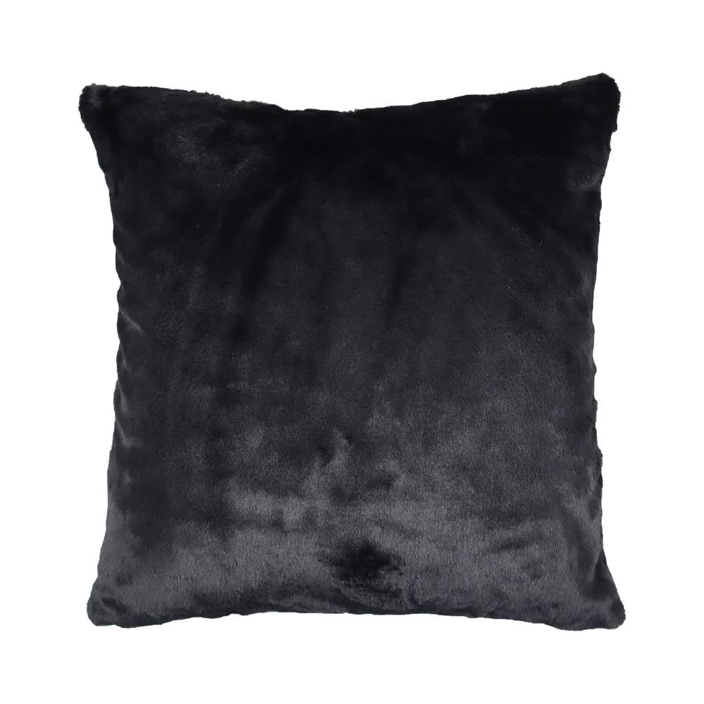 allen + roth 18-in x 18-in Black Faux Fur Indoor Decorative Pillow | LW220080