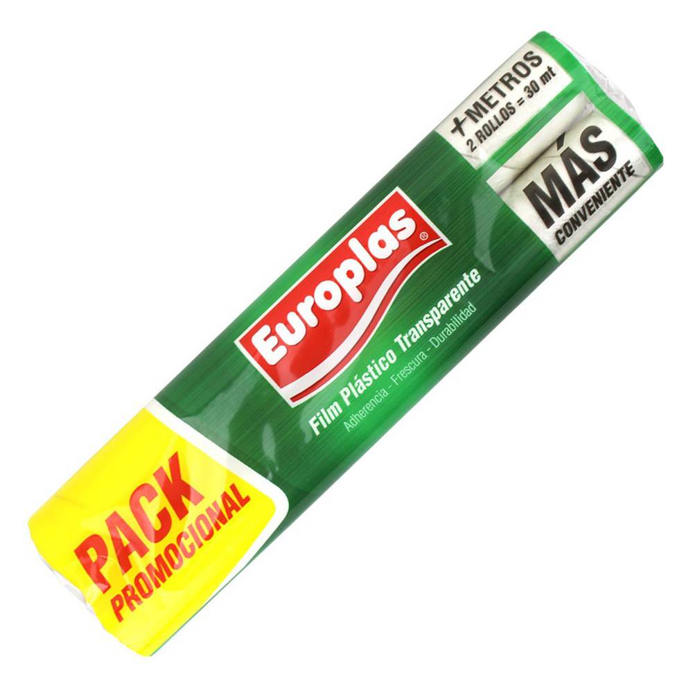 Europlas film plástico pack promocional (2 rollos x 15 m c/u)