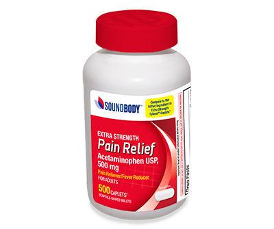 Sound Body Extra Strength Pain Reliever Acetaminophen Caplets Bottle