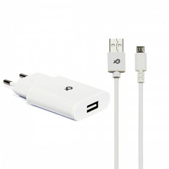 Poss - Chargeur avec câble micro usb (blanc)