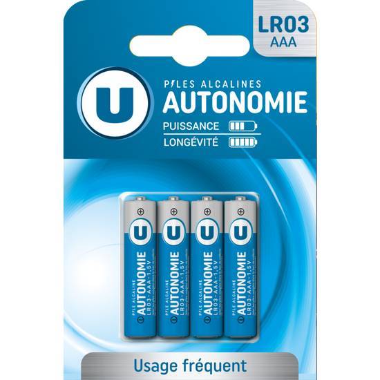 Les Produits U - Piles alcalines autonomie lr03 (aaa)