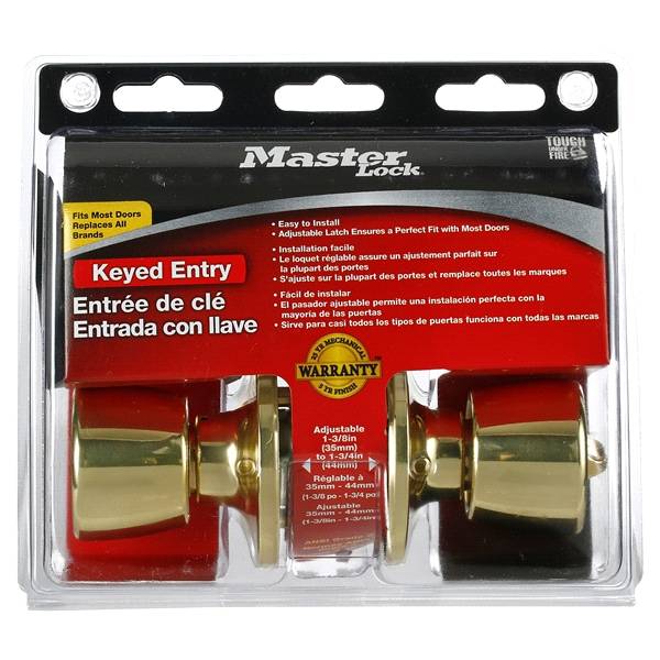 Master Lock Polished Brass Tulip Keyed Entry Door Lock Tuo0103