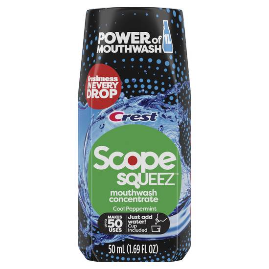 Crest Scope Squeez Concentrated Mouthwash - Cool Peppermint, 1.69 fl oz