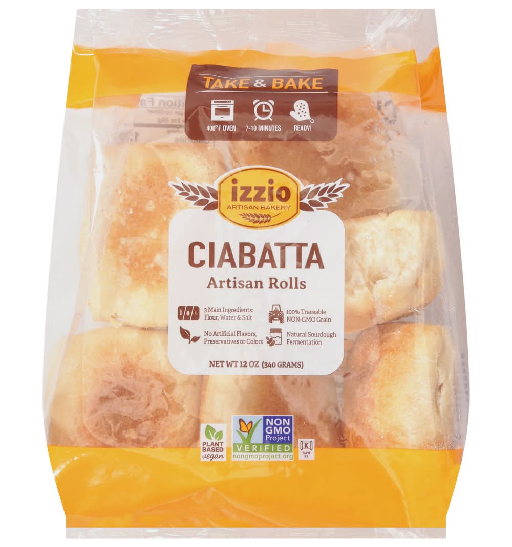 Izzio Artisan Bakery Rolls, Ciabatta (12 oz)
