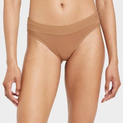 Auden Women's Cotton Stretch Bikini Underwear, S, Toffee Crunch
