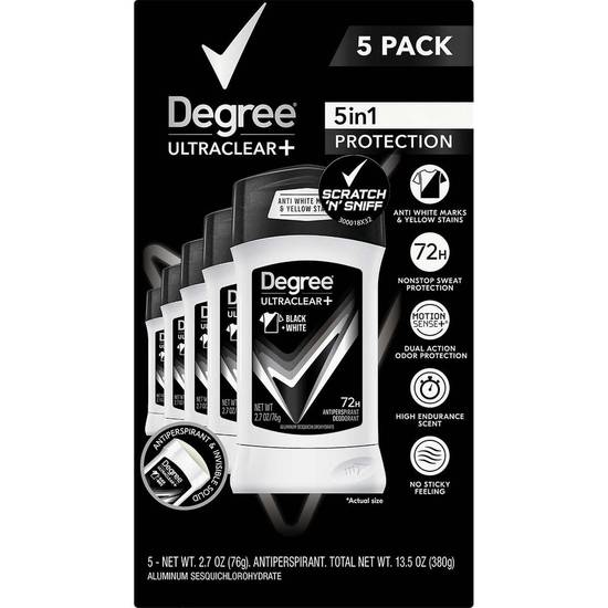 Degree Ultraclear Plus Antiperspirant Deodorant (5 x 2.7 oz)