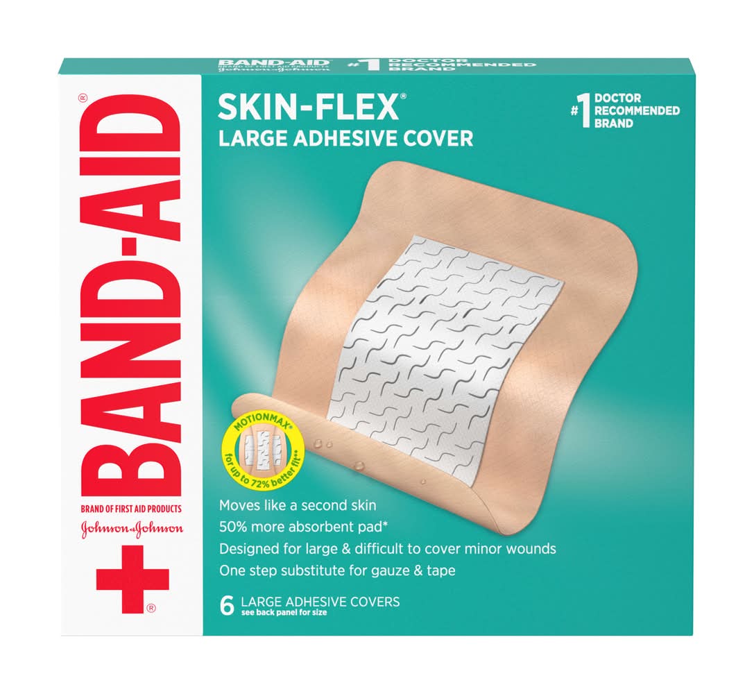 Band-Aid Skin-Flex Wound Covers, Large (6 ct)