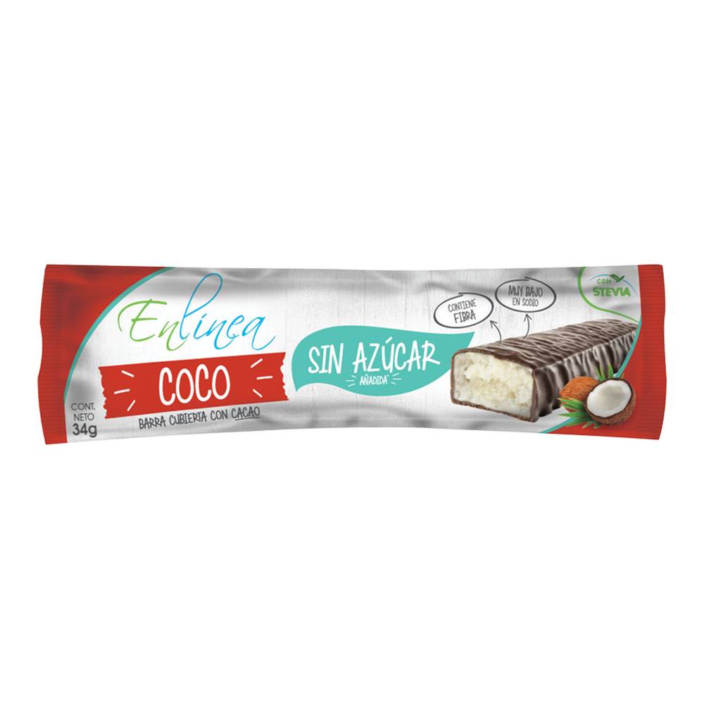 Barra de coco chocolate en linea 34 gr (34 grs)