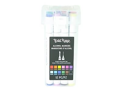 Brea Reese Alcohol Markers, Twin Tip, Assorted Colors, 12/Pack (36815)