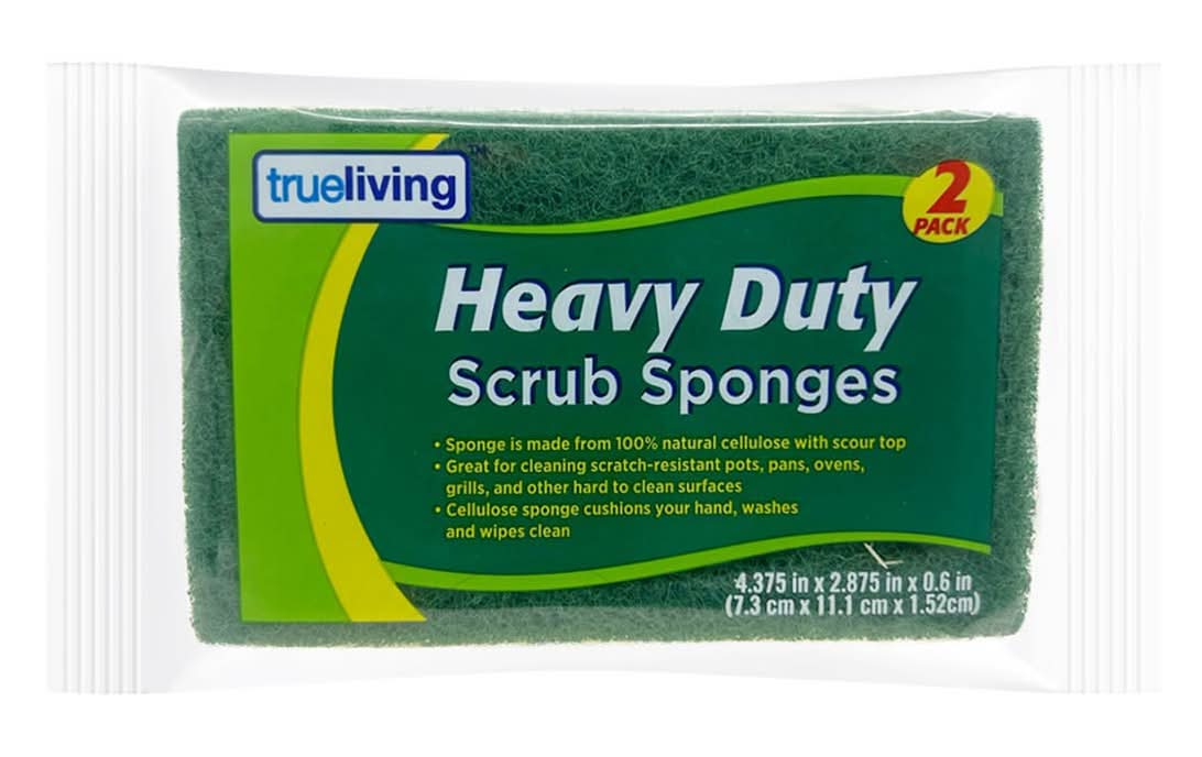 Trueliving Heavy Duty Scrub Sponges 2 Pk