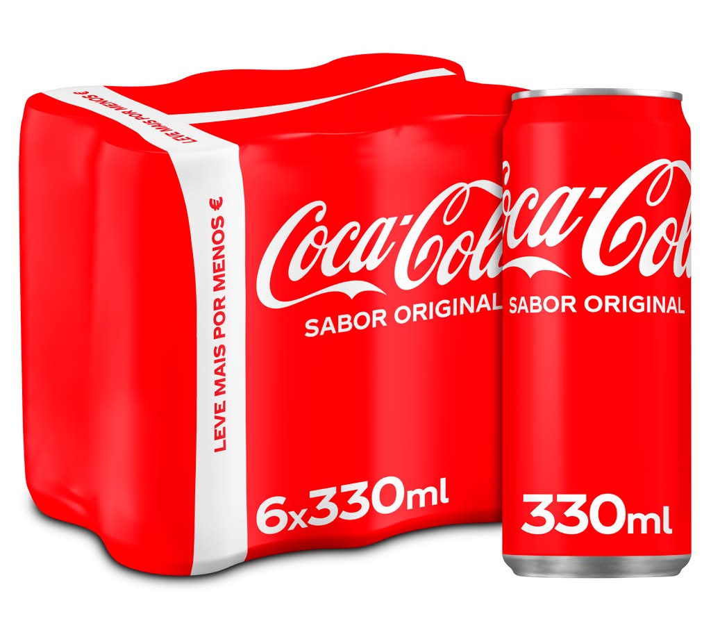 Coca-Cola - Refrigerante Original Pack Lata 6 x 330ml