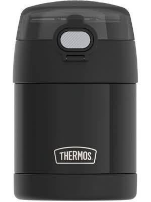 Thermos Funtainer Stainless Steel Food Jar With Spoon 10 oz Capacity, Black