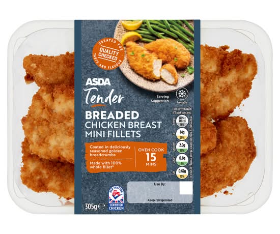 ASDA Tender Breaded Chicken Breast Mini Fillets (305g)