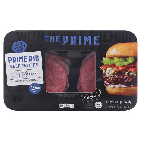 Signature Select Prime Rib Beef Patties (4 ct)