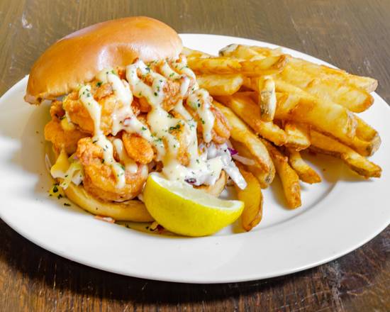 Order Shrimp Burger food online from Sea & Soul Bar & Grill store, New Bern on bringmethat.com