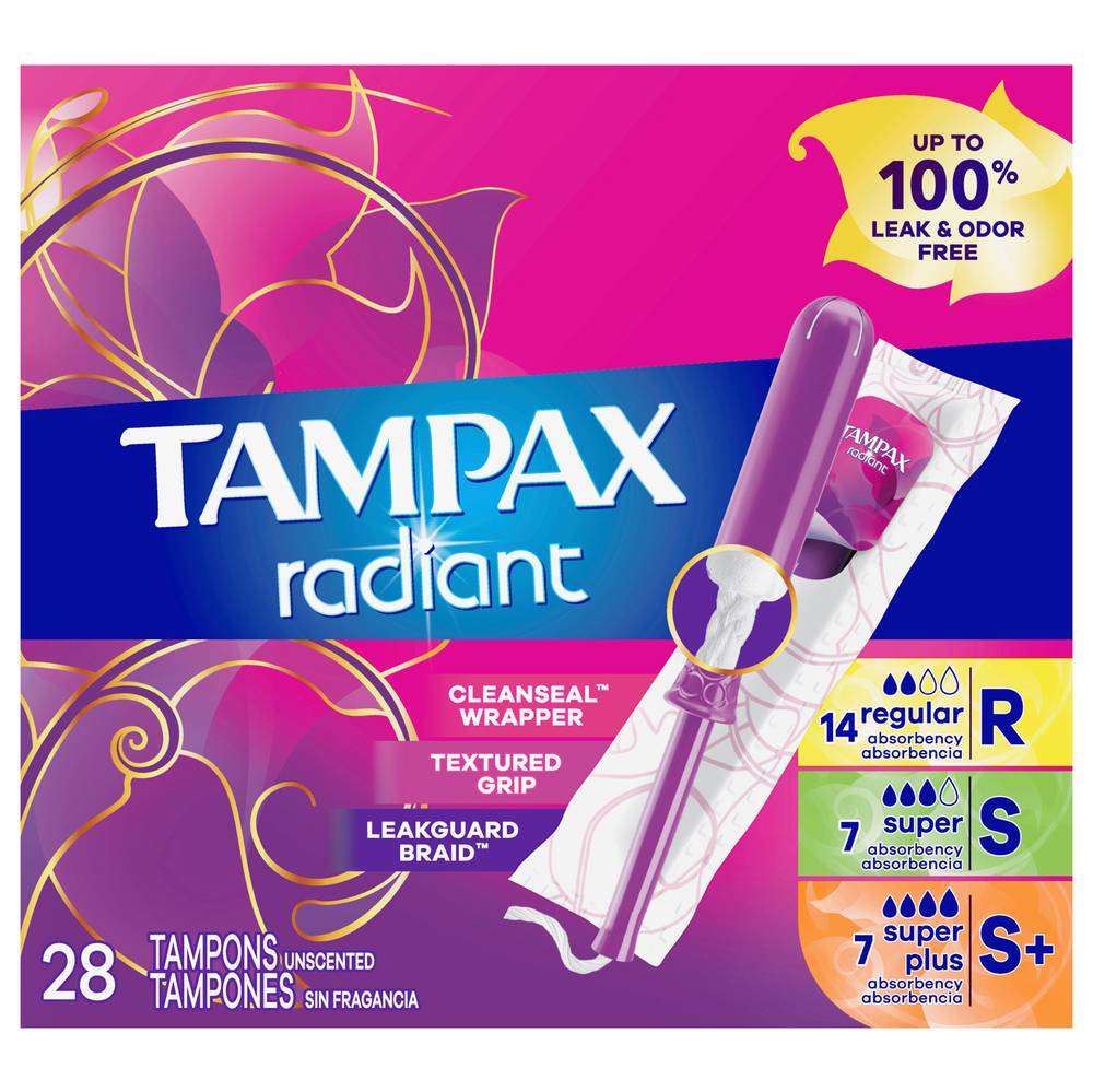 Tampax Radiant Triplepack Unscented Tampons (8 oz)