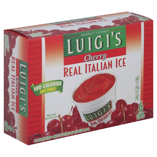 Luigi's Cherry Real Italian Ice (6 ct, 6 fl oz )