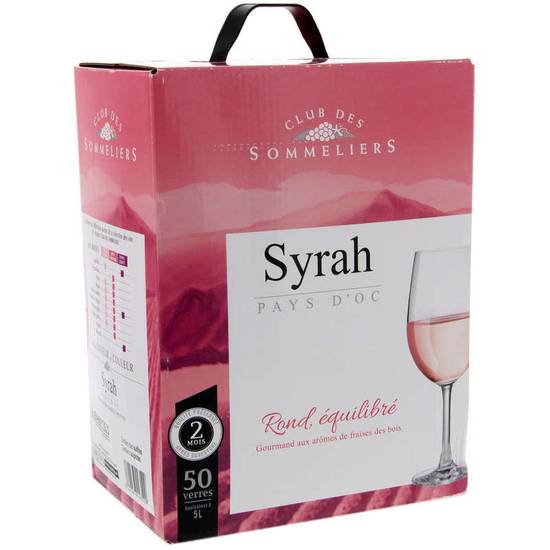 Club Des Sommeliers syrah vin rosé 5 L