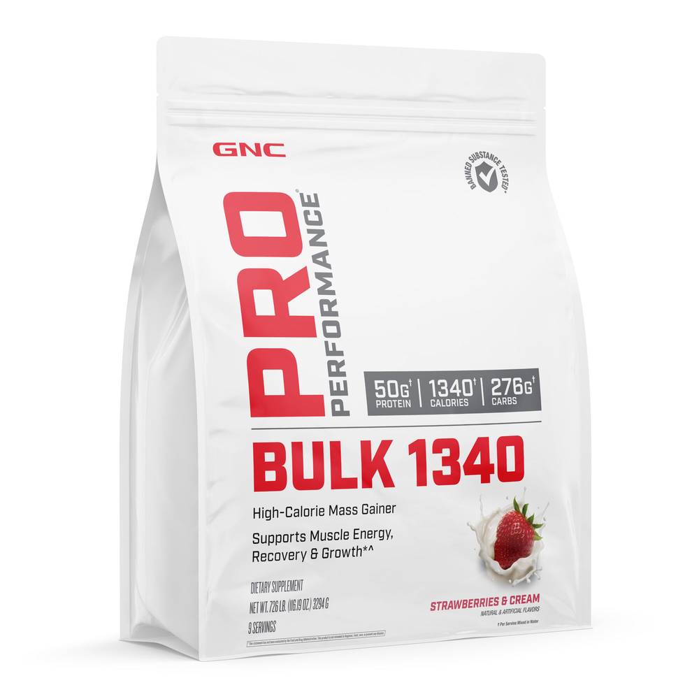 GNC Pro Performance Bulk 1340 Powder, Strawberries & Cream (116.19 oz)