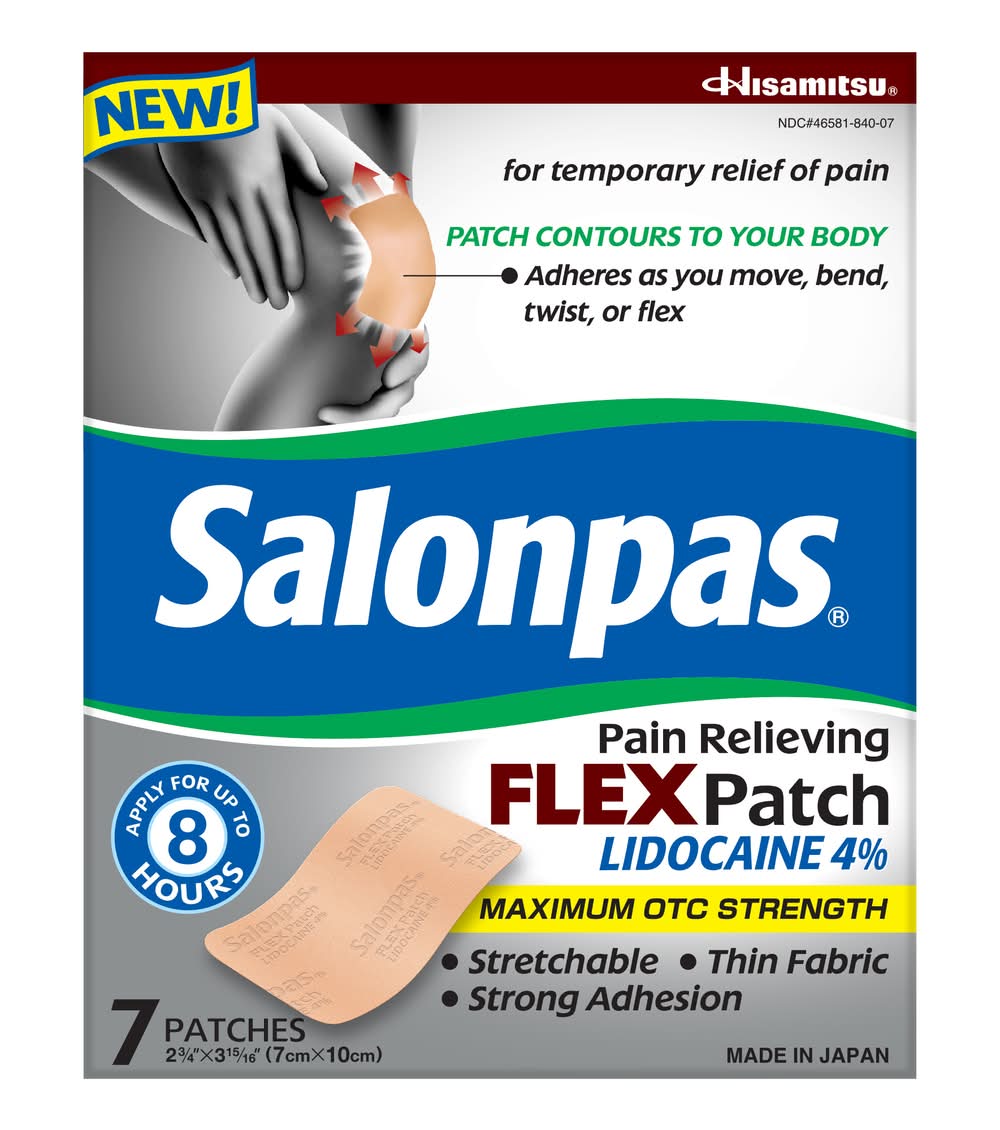 Salonpas Maximum Otc Strength Pain Relieving Flex Patches, 7x10 cm (7 ct)