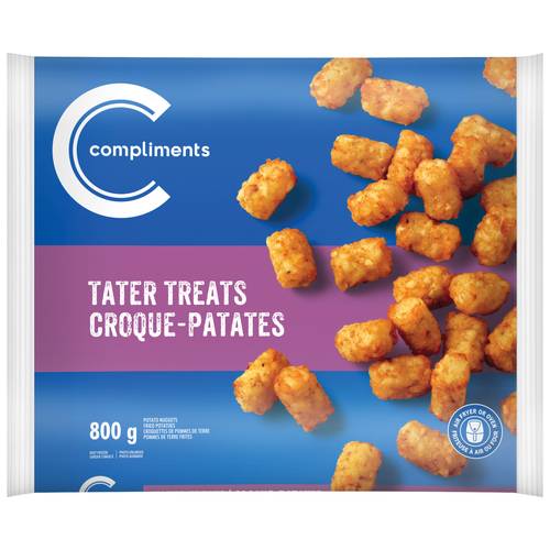 Compliments Frozen Fried Potatoes Tater Treats 800 g