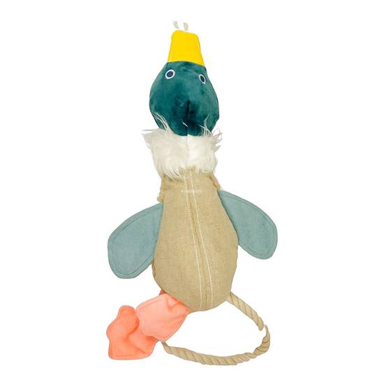Boots& Barkley Large Duck Plush With Rope Dog Toy