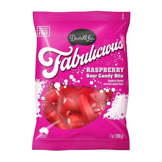 Fabulicious Raspberry Sour Candy Stix 7oz