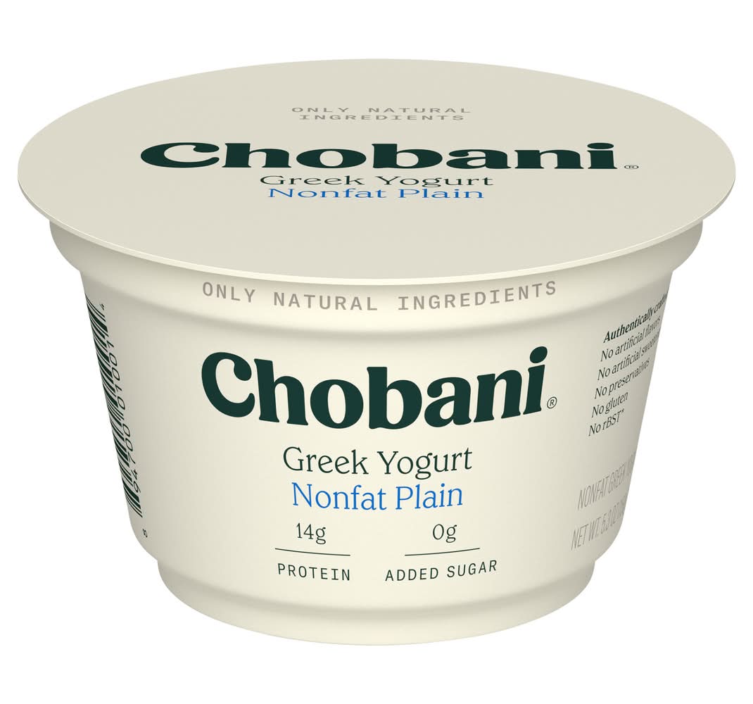Chobani Greek Non Fat Plain Yogurt (5.3 oz)