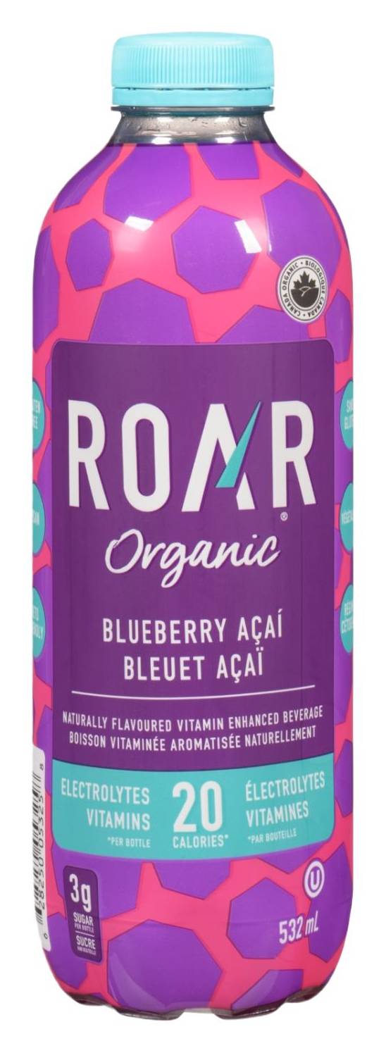Roar Organic Blueberry Acai Electrolyte Beverage (532 ml)