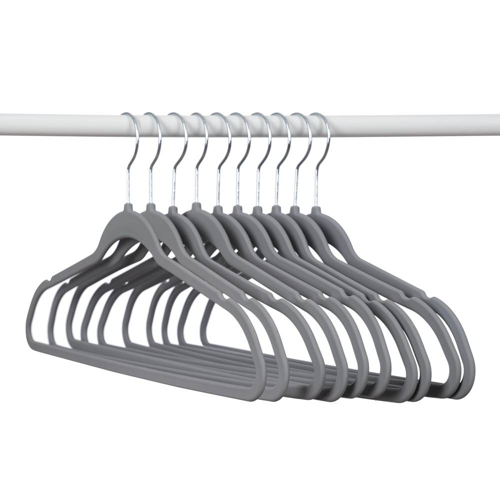 Style Selections 10-Pack Plastic Non-slip Grip Clothing Hanger (Gray) | SL-L24-019