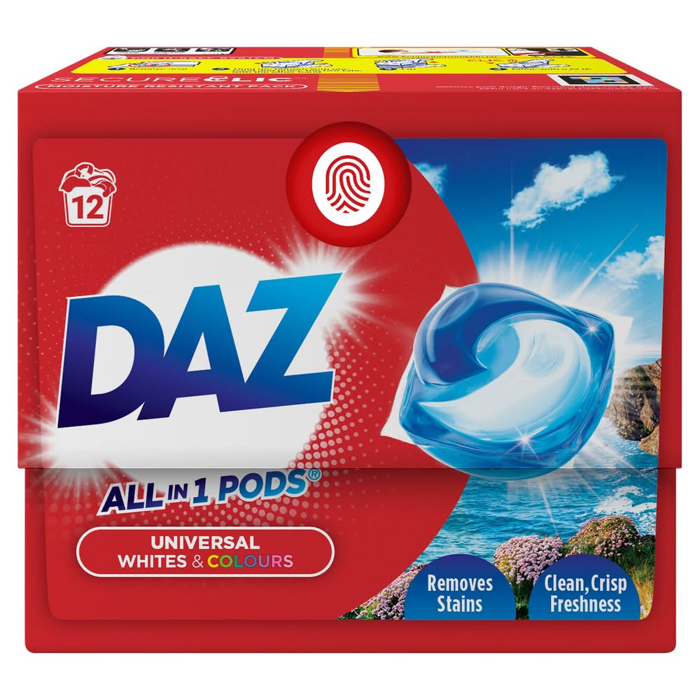 Daz Universal Whites & Colours All in One Laundry Pods (12 pack)
