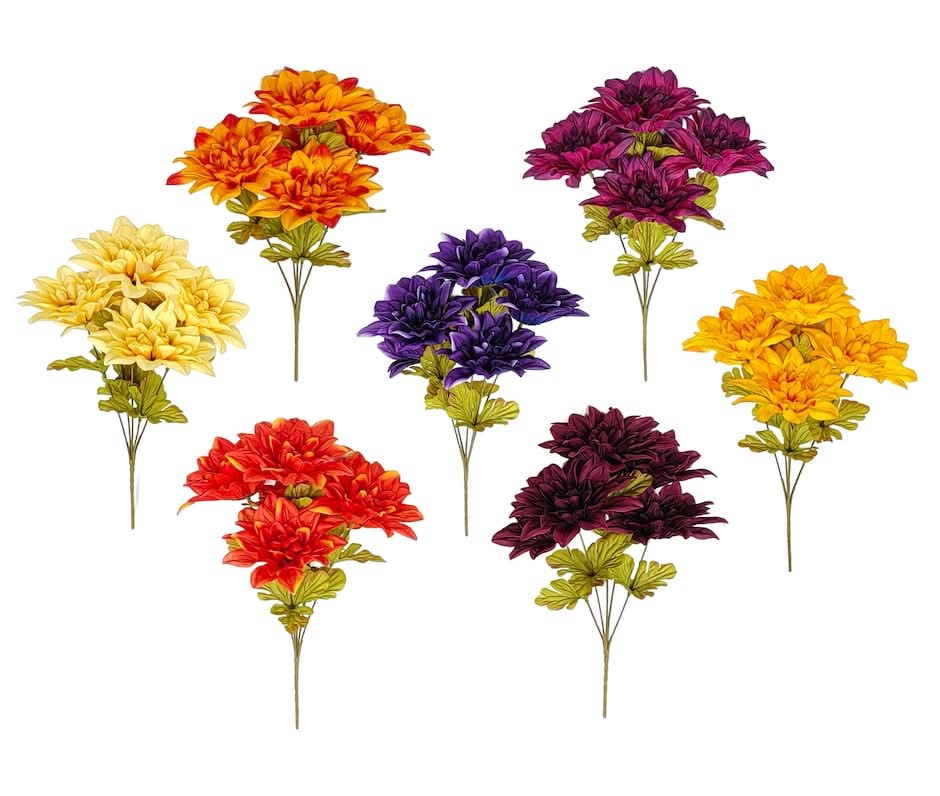 Floral Garden 5-Stem Dahlia Bush, 13 in