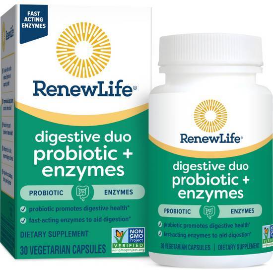 Renew Life Digestive Duo Probiotic Plus Enzymes (30 ct)