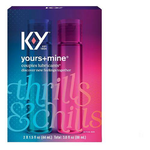 K-Y Yours + Mine Couples Personal Lubricants - 1.5 fl oz x 2 pack