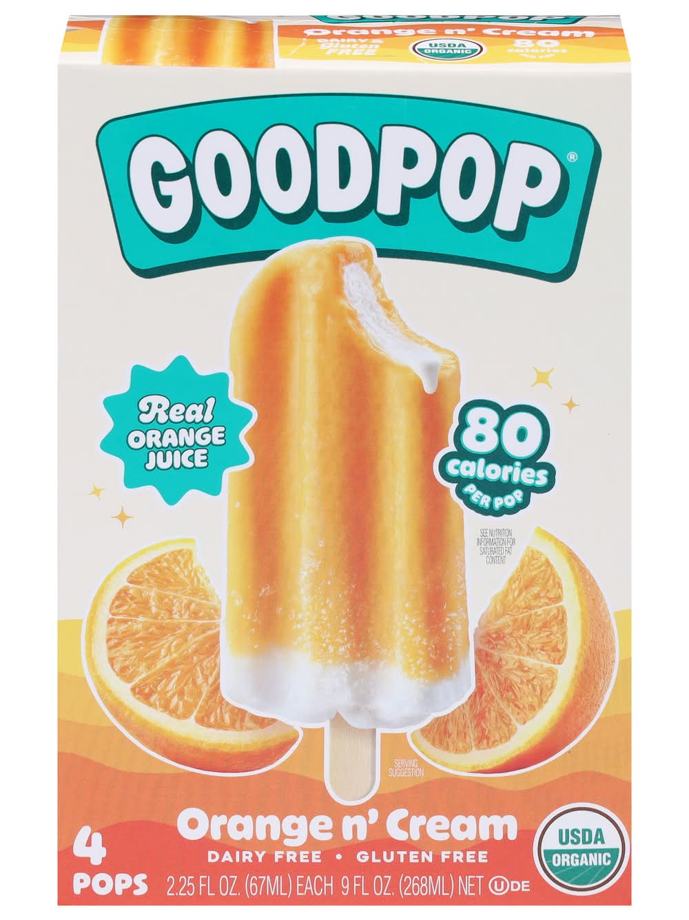 GoodPop Dairy Free Orange N' Cream Pops (4 x 2.5 fl oz)