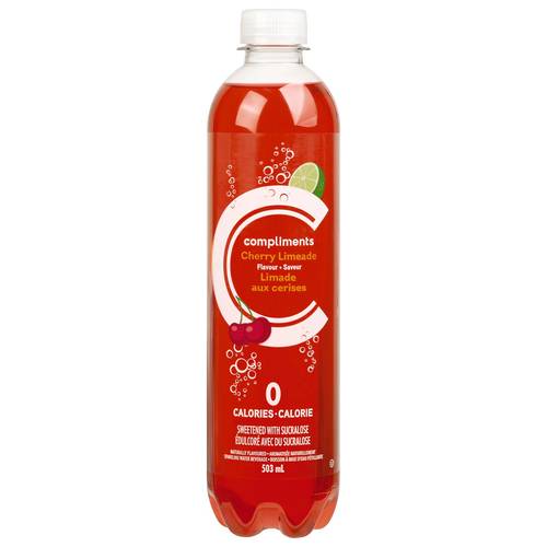 Compliments Sparkling Water Cherry Limeade 503 ml (bottle)